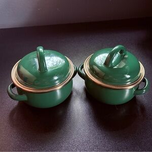 Forest green decorative containers gold‎ color accents with lid small